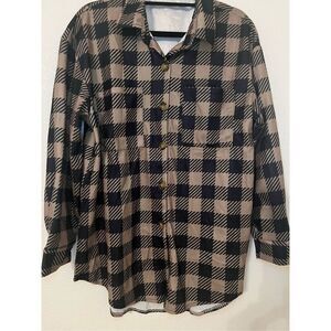 NWOT Izuria XL Black and Khaki Lightweight Shacket